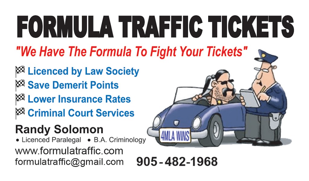 Formula Traffic Tickets | 107 Gauguin Ave, Thornhill, ON L4J 9J4, Canada | Phone: (905) 482-1968