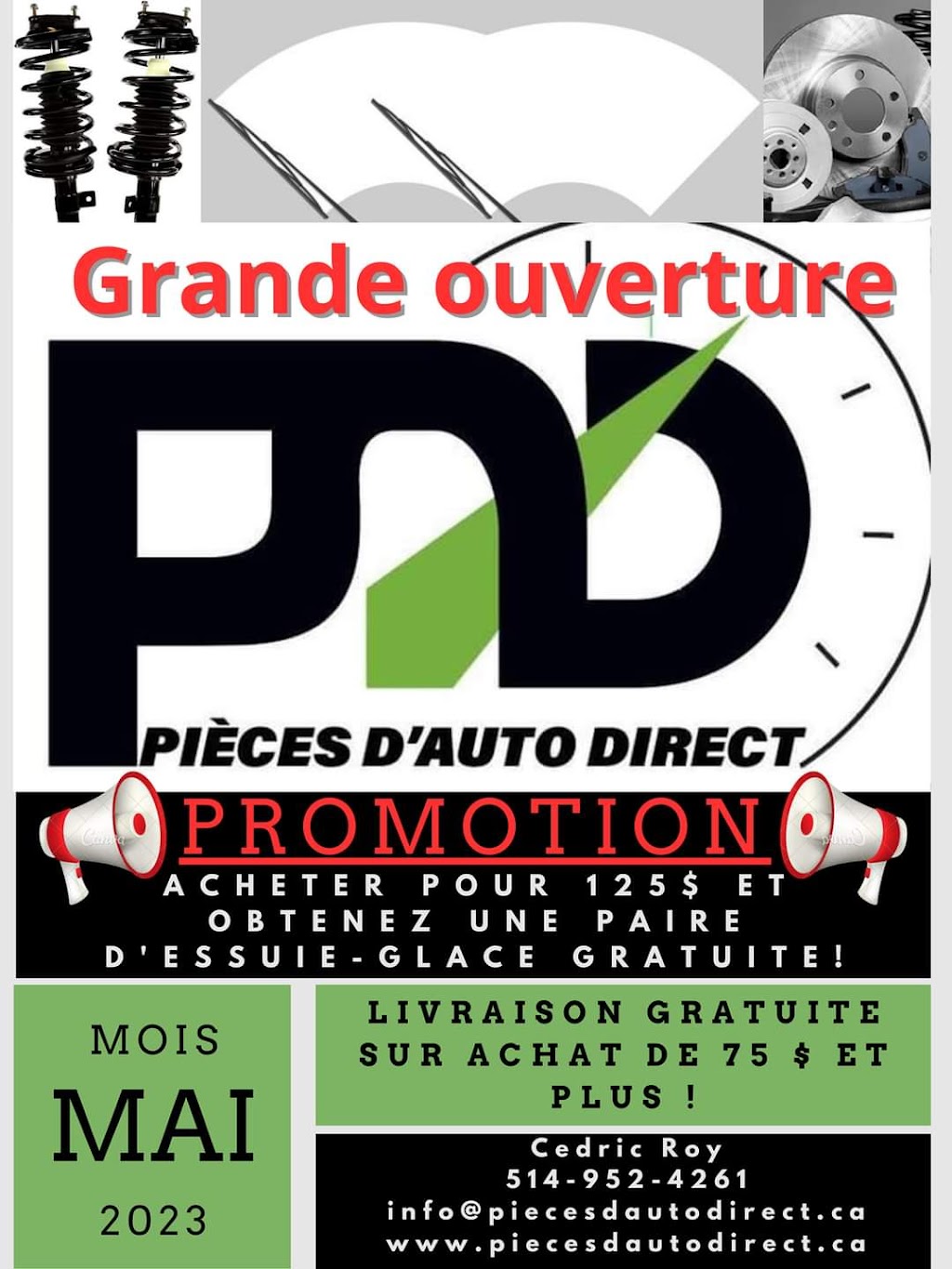 Pièces dauto Direct | 40 Rue des Prés-Verts, Sainte-Angèle-de-Monnoir, QC J0L 1P0, Canada | Phone: (514) 952-4261