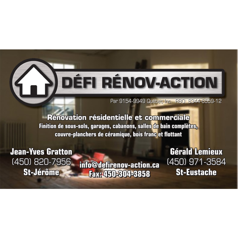 Défi Rénov-Action Rénovation | 263 Rue Orléans, Saint-Eustache, QC J7P 4Z5, Canada | Phone: (450) 971-3584