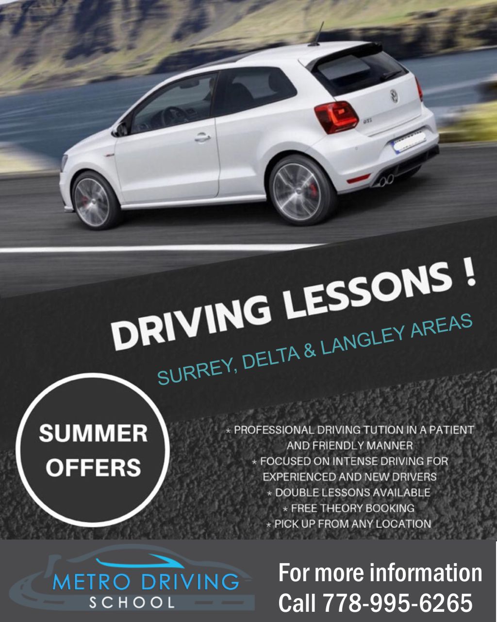 Metro Driving School Surrey | 14093 65 Ave, Surrey, BC V3W 9H9, Canada | Phone: (778) 995-6265