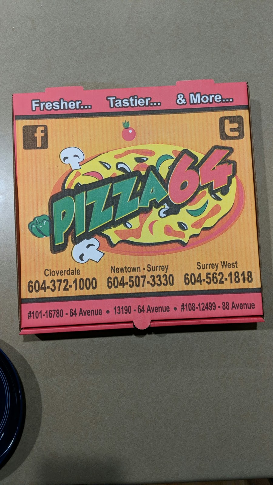 Pizza64 | 16780 64 Ave #101, Surrey, BC V3S 3Y2, Canada | Phone: (604) 372-1000