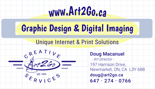 Art2Go Creative Services | 197 Harrison Dr, Newmarket, ON L3Y 6B8, Canada | Phone: (647) 274-0766