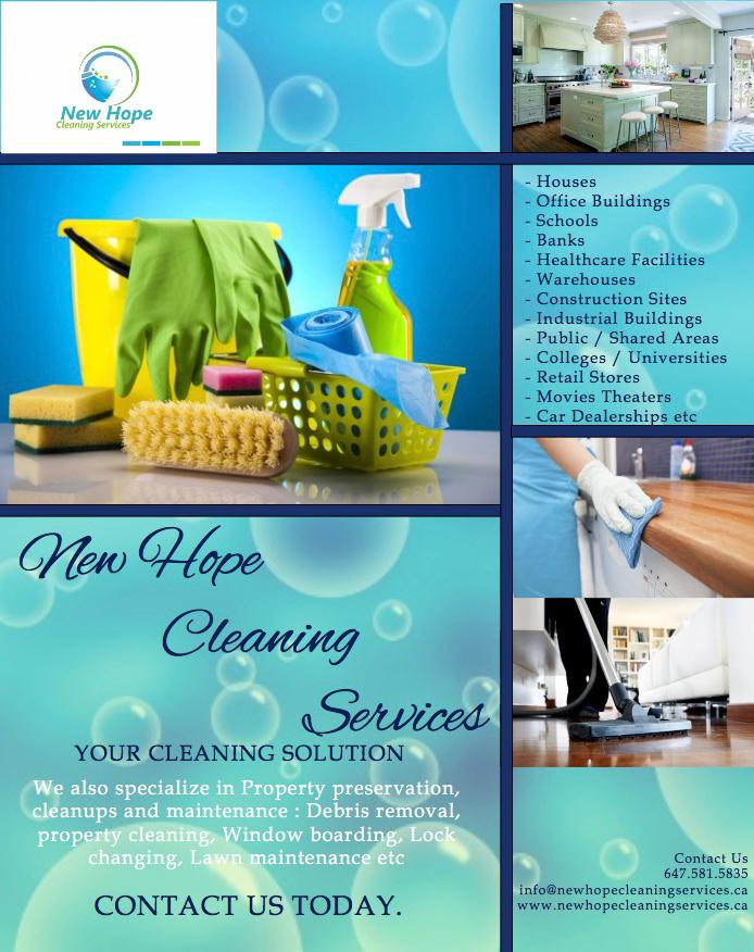 New Hope cleaning services | 2450, Toronto, ON M9N 2A3, Canada | Phone: (647) 581-5836