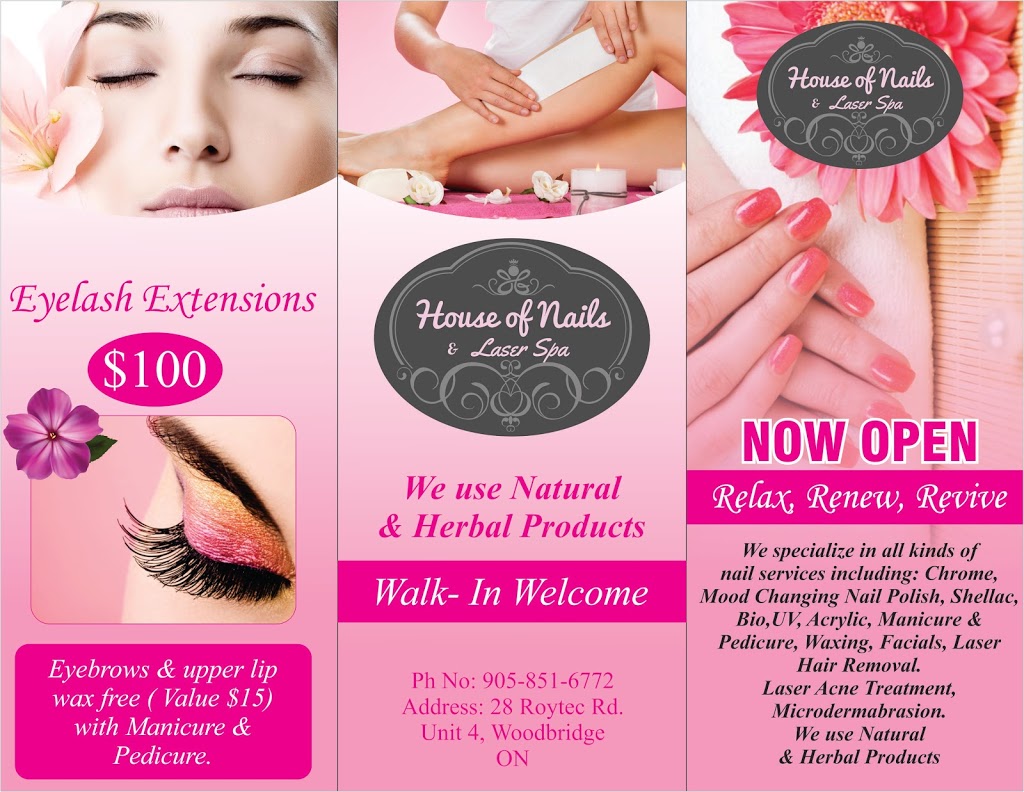 HOUSE OF NAILS & LASER SPA | 166 Windrose Ct, Woodbridge, ON L4L 9S8, Canada | Phone: (416) 346-5000