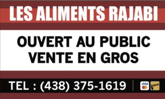 Les Aliments Rajabi | 1175 Rue Mill, Montréal, QC H3K 2A9, Canada | Phone: (438) 375-1619