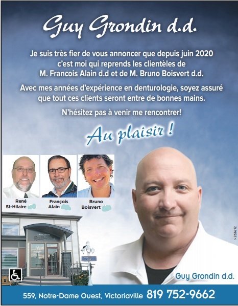 Bruno Boisvert Denturologiste | 559 Rue Notre Dame O, Victoriaville, QC G6P 1T2, Canada | Phone: (819) 758-7470