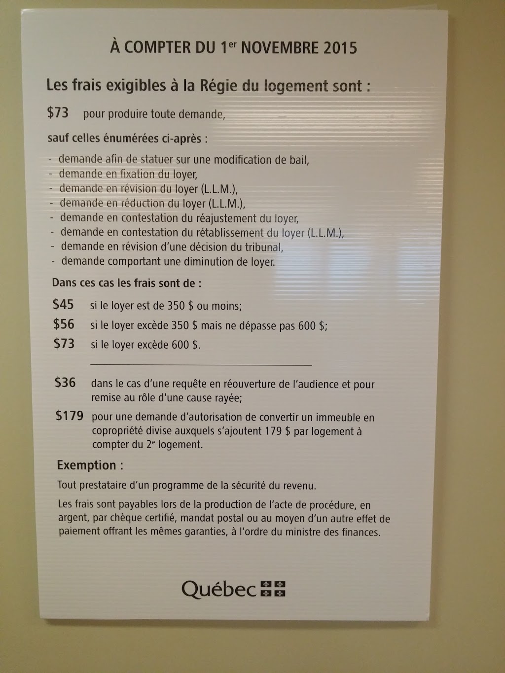 Quebec Regie Du Logement | 200 Rue Belvédère N, Sherbrooke, QC J1H 4A9, Canada | Phone: (800) 683-2245