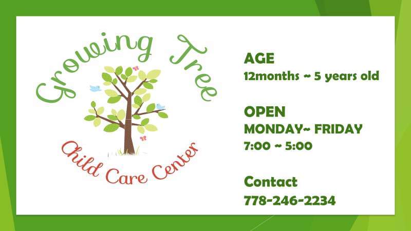 Growing Tree Child Care Center | 19125 68 Ave, Surrey, BC V4N 5P3, Canada | Phone: (778) 246-2234