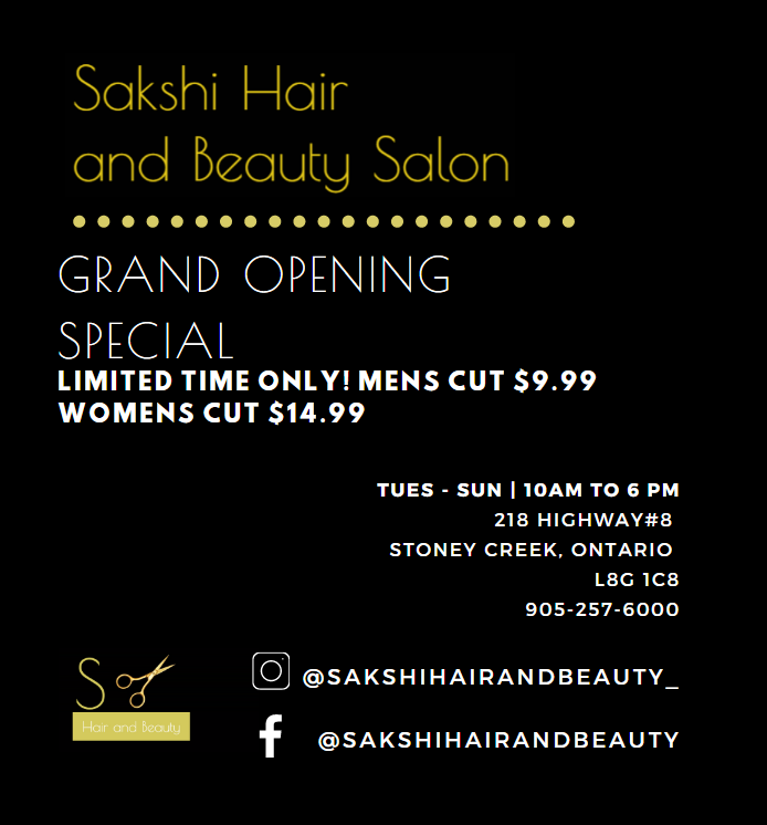 Sakshi Hair and Beauty Salon | 218 Hwy 8, Stoney Creek, ON L8G 1C8, Canada | Phone: (905) 257-6000