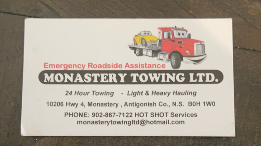 Monastery Towing LTD | 10206 Sunrise Trail, Monastery, NS B0H 1W0, Canada | Phone: (902) 867-7122