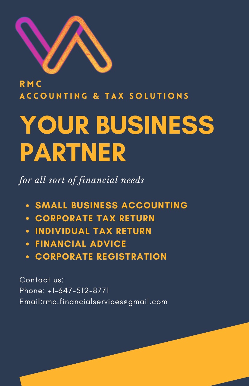 RMC Accounting & Tax Solutions | 60 Treasure Rd, Maple, ON L6A 2Y7, Canada | Phone: (647) 512-8771