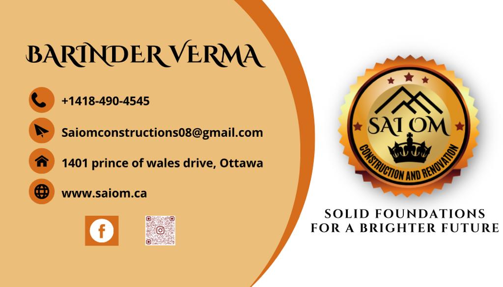 Sai om construction & renovation | #1401, Ottawa, ON K2C 3J8, Canada | Phone: (418) 490-4545