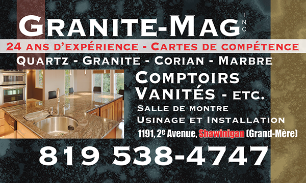 Granite-Mag Inc | 1191 2e Avenue, Grand-Mère, QC G9T 2X9, Canada | Phone: (819) 538-4747