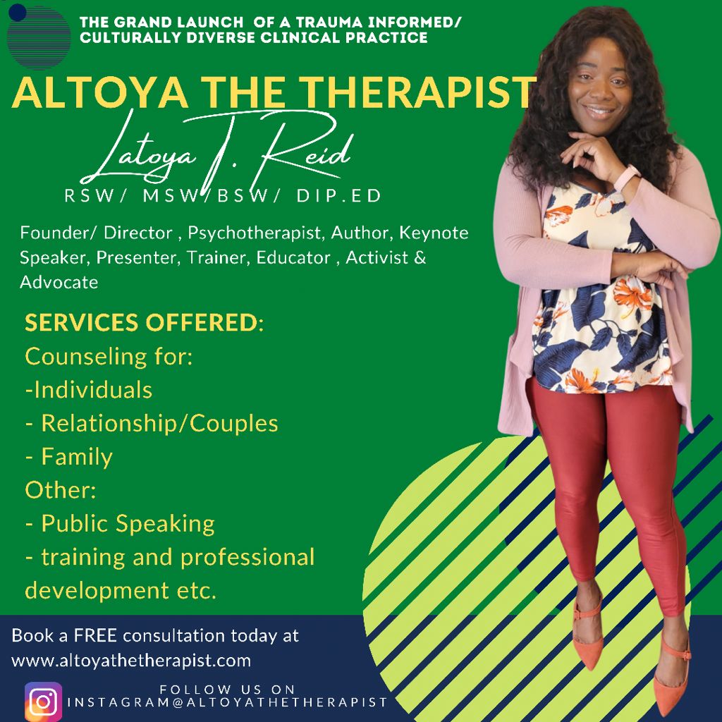 Altoya The Therapist (Latoya T. Reid) | 367 Silken Laumann Dr, Newmarket, ON L3X 2J1, Canada | Phone: (289) 383-1550