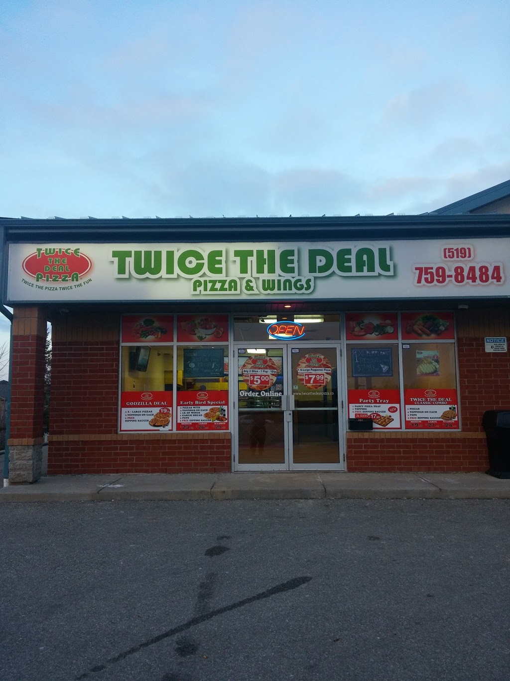 Twice The Deal Pizza | 230 Shellard Ln, Brantford, ON N3T 5L5, Canada | Phone: (519) 759-8484