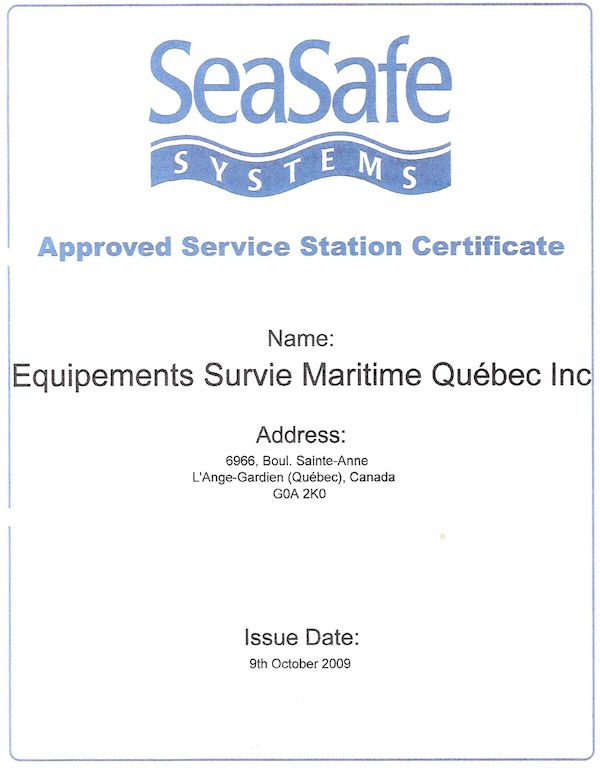 Équipements Survie Maritime | 7240 Bd Sainte-Anne, Château-Richer, QC G0A 1N0, Canada | Phone: (418) 824-3770