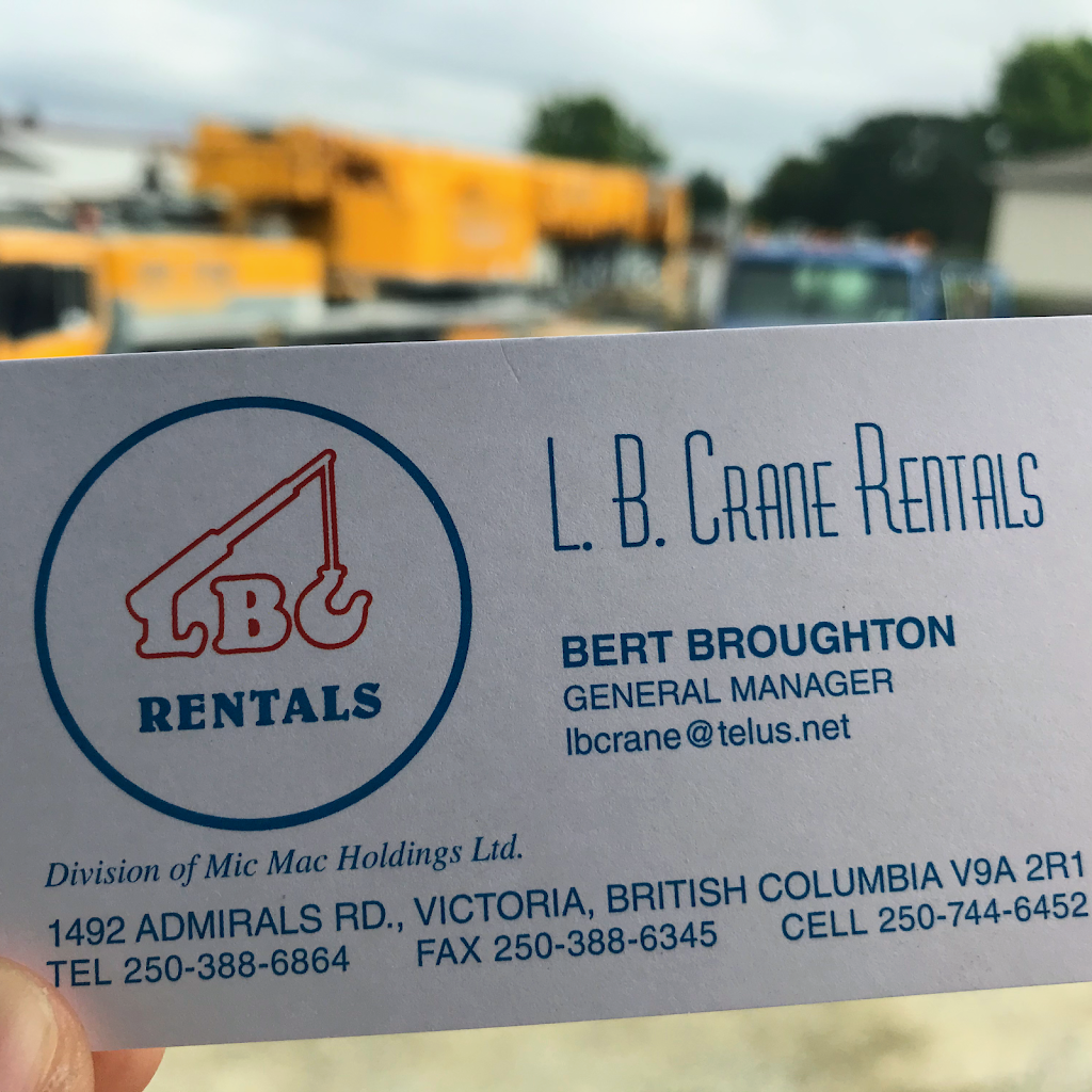 L B Crane Rental | Victoria | 50-1492 Admirals Rd, Victoria, BC V9A 2R1, Canada | Phone: (250) 388-6864