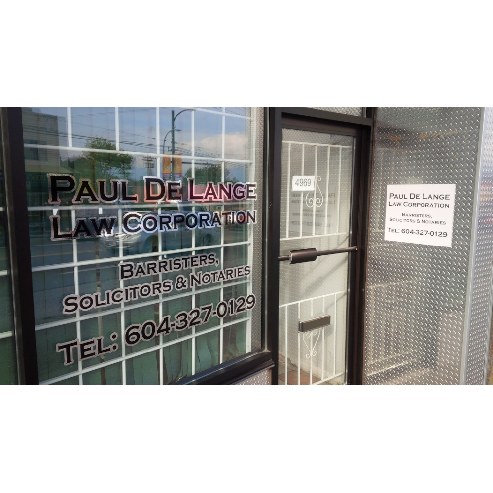 Paul De Lange Law Corporation | 4969 Victoria Dr, Vancouver, BC V5P 3T7, Canada | Phone: (604) 327-0129