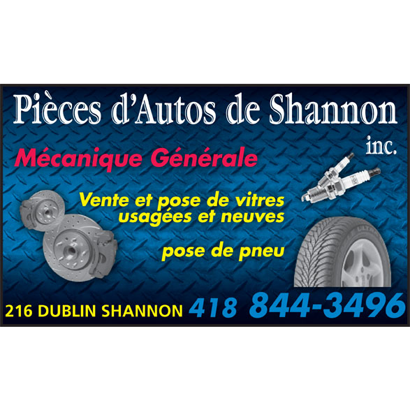 Pièces dAutos de Shannon Enr | 216 Chemin Dublin, Shannon, QC G0A 4N0, Canada | Phone: (418) 844-3496