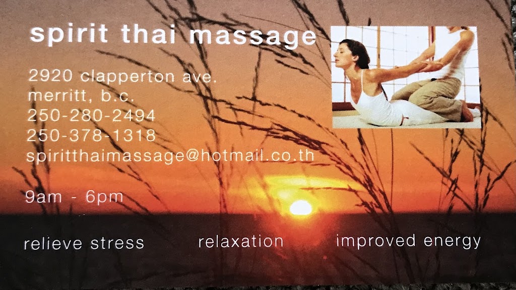 Spirit Thai Massage | 2920 Clapperton Ave, Merritt, BC V1K 1G2, Canada | Phone: (250) 280-2494