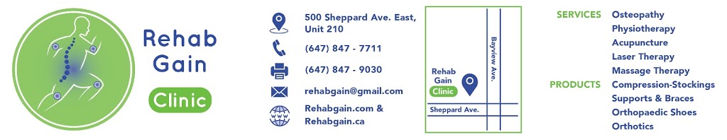 Rehab Gain Clinic | 500 Sheppard Ave E Unit 210, North York, ON M2N 6H7, Canada | Phone: (647) 847-7711