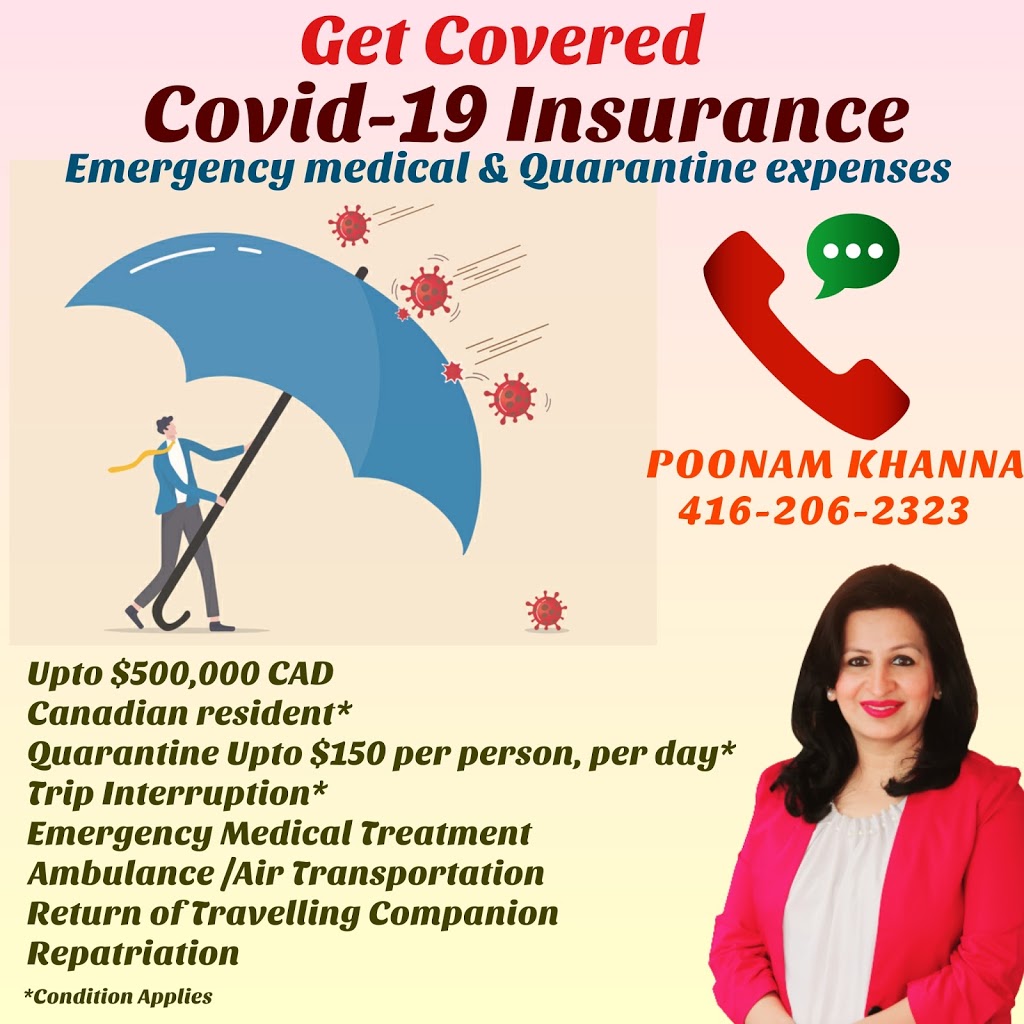 Poonam Khanna Insurance Advisor | 10 Wicklow Rd, Brampton, ON L6X 0J7, Canada | Phone: (416) 206-2323