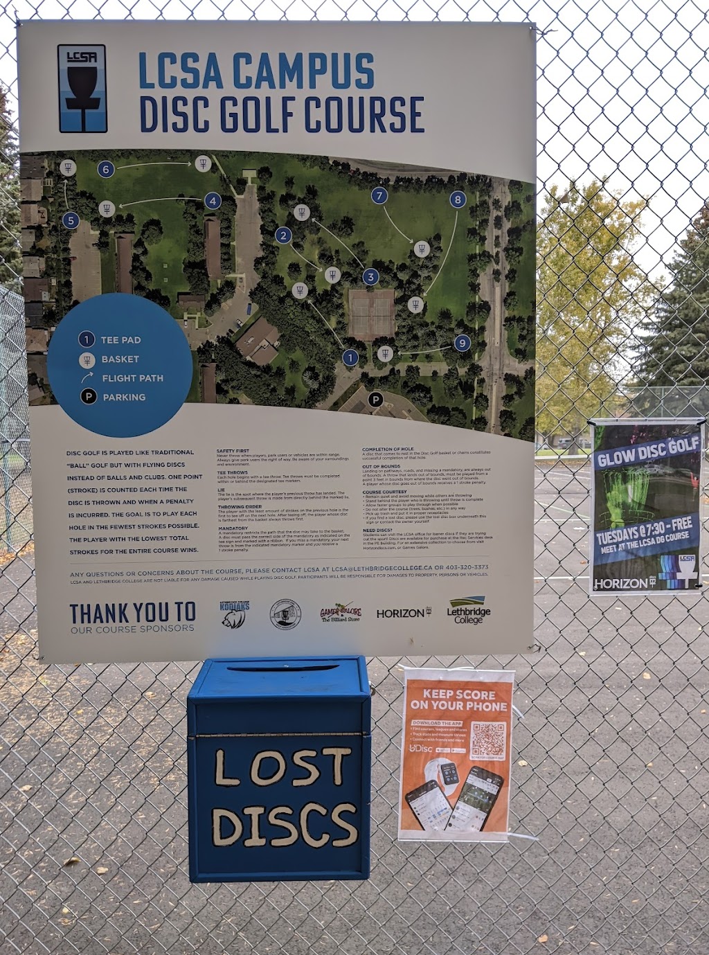 LCSA Campus Disc Golf Course | 30 Ave S, Lethbridge, AB T1K, Canada | Phone: (403) 320-3373