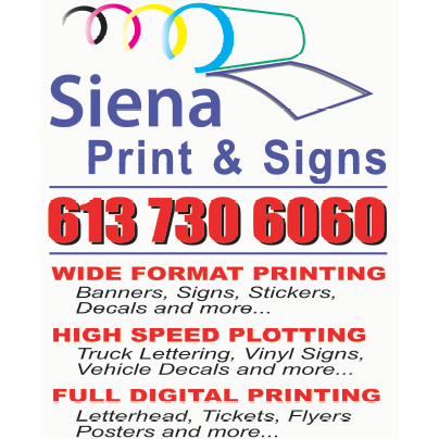 SienaPrint & Signs | 16-2350 Stevenage Dr, Ottawa, ON K1G 3W3, Canada | Phone: (613) 730-6060