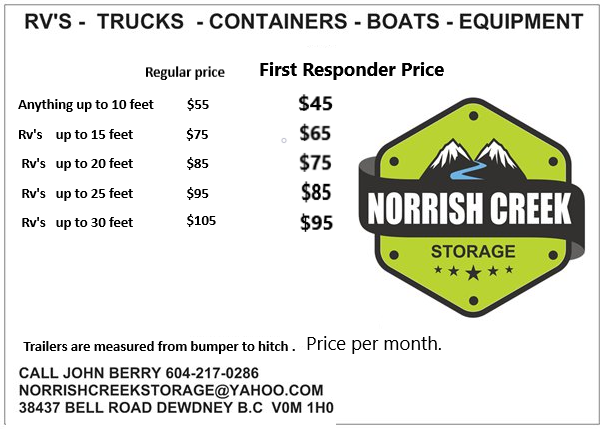 Norrish Creek Storage | 38437 Bell Raod, Dewdney, BC V0M 1H0, Canada | Phone: (604) 217-0286