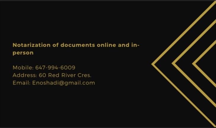 Notary Public and Commissioner, Ebrahim Law Office | 60 Red River Crescent, Toronto, ON M1B 1Z6, Canada | Phone: (647) 994-6009