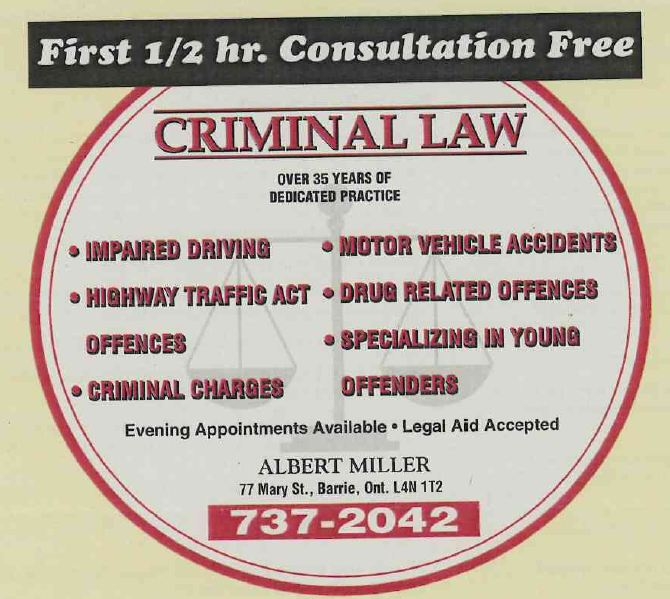 Albert Miller, Barrister and Solicitor | 77 Mary St, Barrie, ON L4N 1T2, Canada | Phone: (705) 737-2042