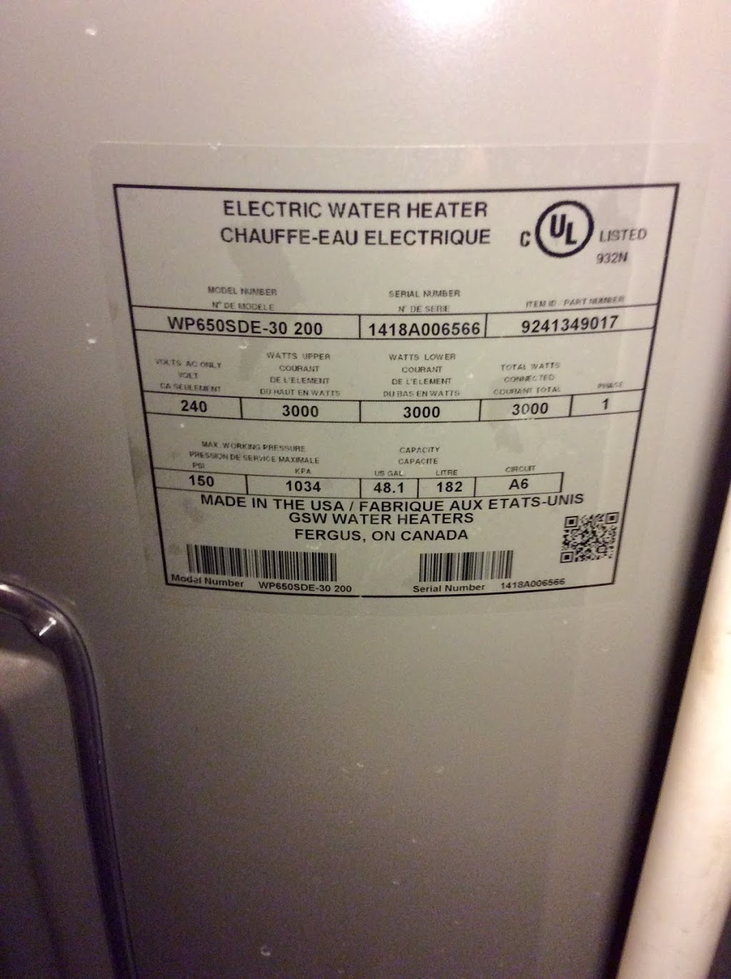 GSW Water Heating | 599 Hill St W, Fergus, ON N1M 2X1, Canada | Phone: (519) 843-1610