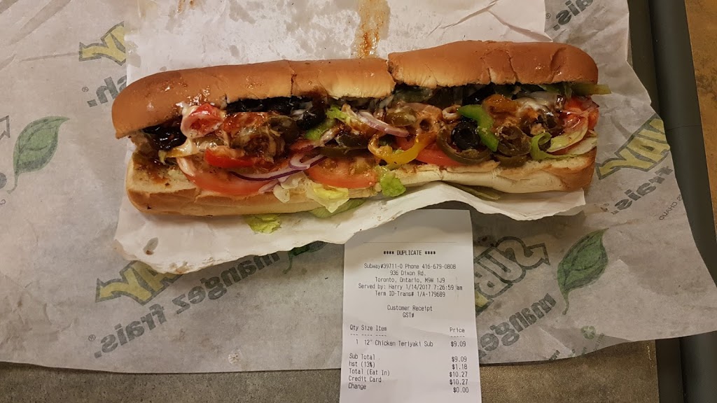 Subway | 936 Dixon Rd, Etobicoke, ON M9W 1J9, Canada | Phone: (416) 679-0808