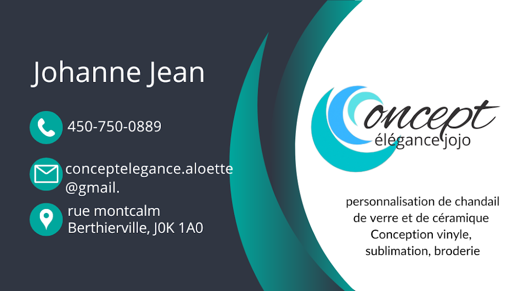 Concept élégance Jojo | Rue Montcalm, Berthierville, QC J0K 1A0, Canada | Phone: (450) 750-0889