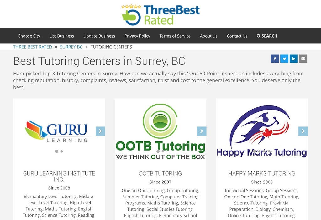 Happy Marks Tutoring | 9835 King George Blvd, Surrey, BC V3T 5H6, Canada | Phone: (778) 683-7713