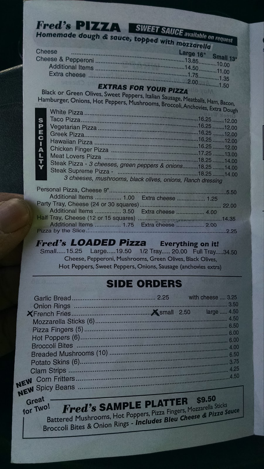 Freds Pendleton Pizza Inc | 6505 Campbell Blvd, Lockport, NY 14094, USA | Phone: (716) 625-6800