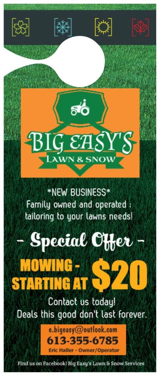 Big Easys Lawn and Snow Services | 1314 Highgate Rd, Ottawa, ON K2C 2Y6, Canada | Phone: (613) 355-6785