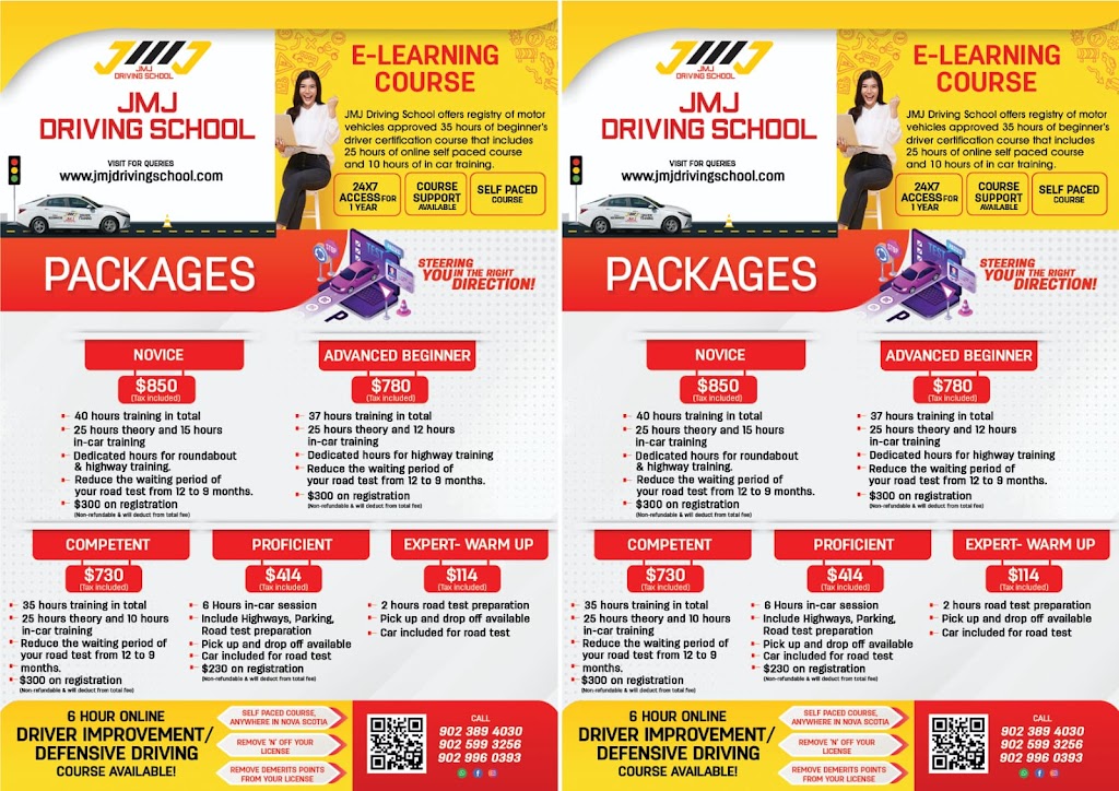 JMJ DRIVING SCHOOL | 780 Central Ave, Greenwood, NS B0P 1N0, Canada | Phone: (902) 599-3256