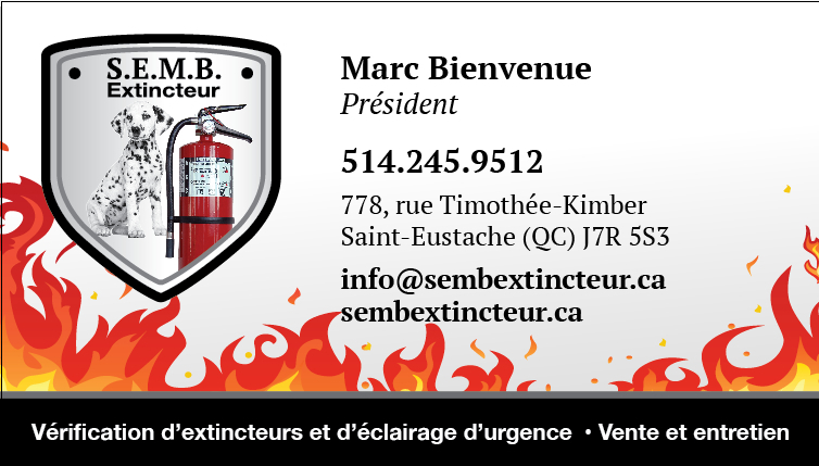 S.E.M.B Extincteur | 778 Rue Timothee-Kimber, Saint-Eustache, QC J7R 5S3, Canada | Phone: (514) 245-9512