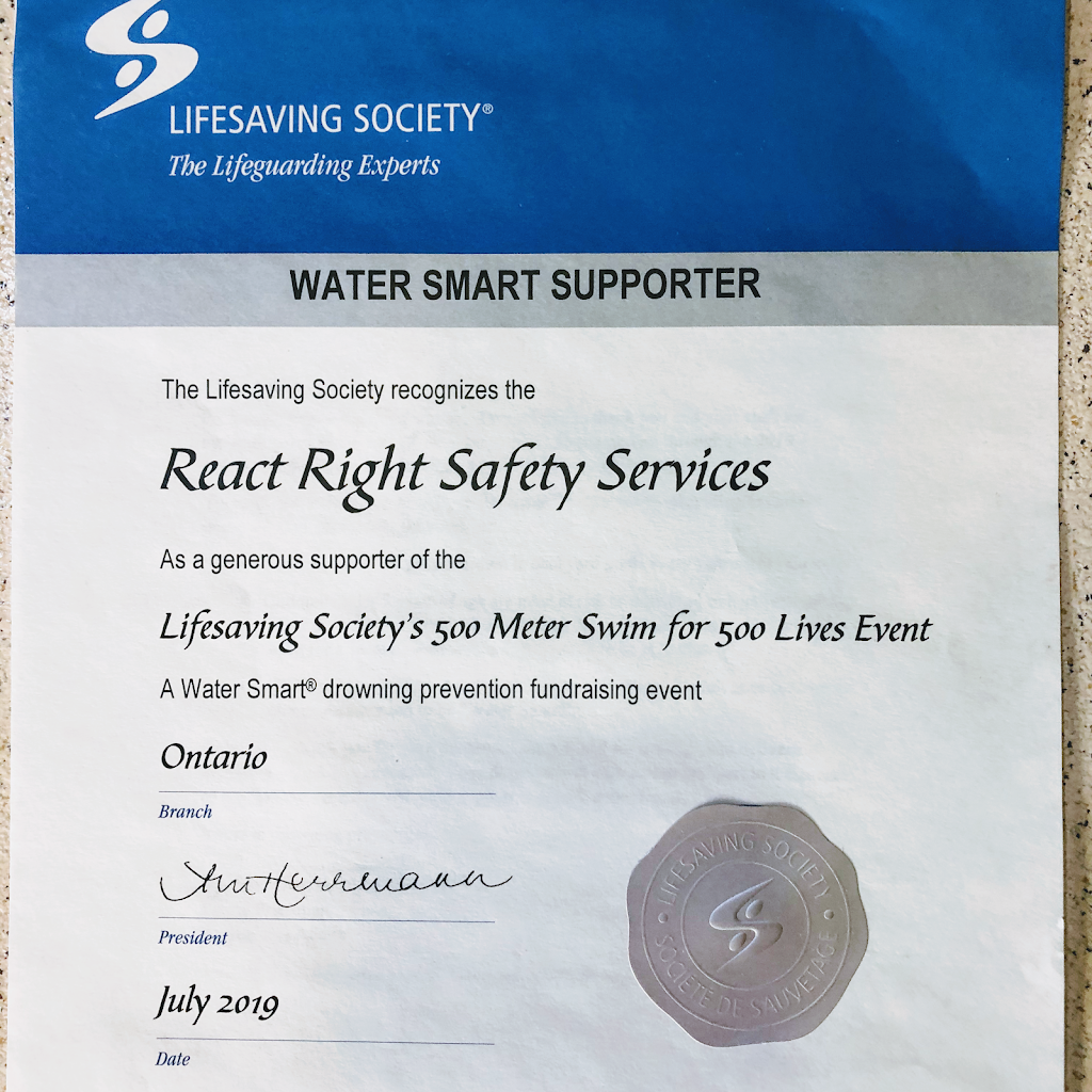 React Right Safety Services | 726 Ontario St #2, Cobourg, ON K9A 5E7, Canada | Phone: (905) 448-3372