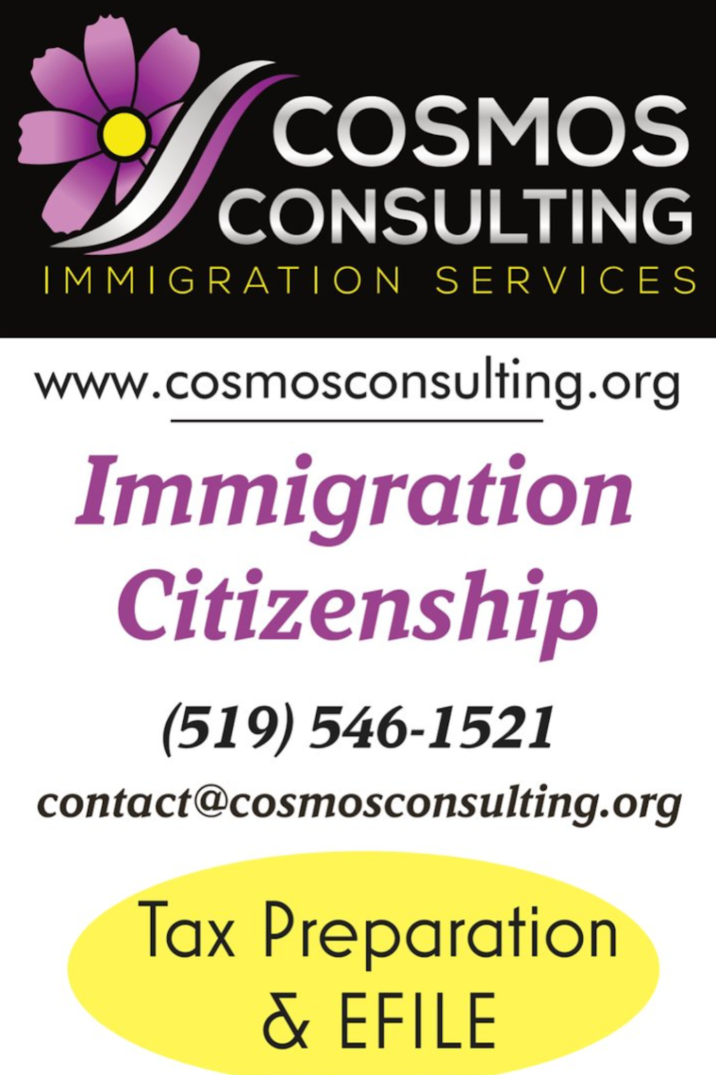 Cosmos Consulting Immigration Services | 400 Woolwich St Room 3, Guelph, ON N1H 3X1, Canada | Phone: (519) 546-1521