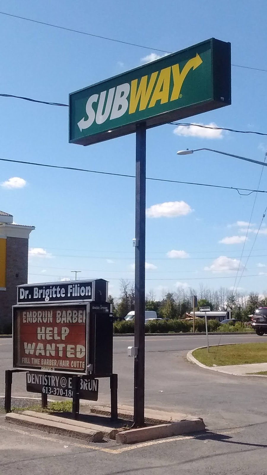 Subway | 685 Notre Dame St Unit 1, Embrun, ON K0A 1W1, Canada | Phone: (613) 443-0616