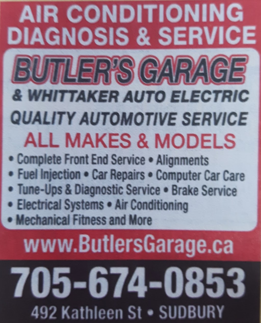 Whittaker Auto Electric | 492 Kathleen St, Sudbury, ON P3C 2N9, Canada | Phone: (705) 675-3788