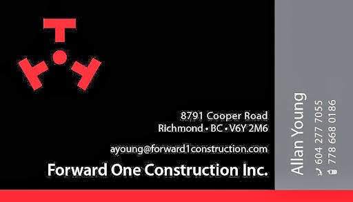 Forward One Construction | 8791 Cooper Rd, Richmond, BC V6Y 2M6, Canada | Phone: (604) 277-7055