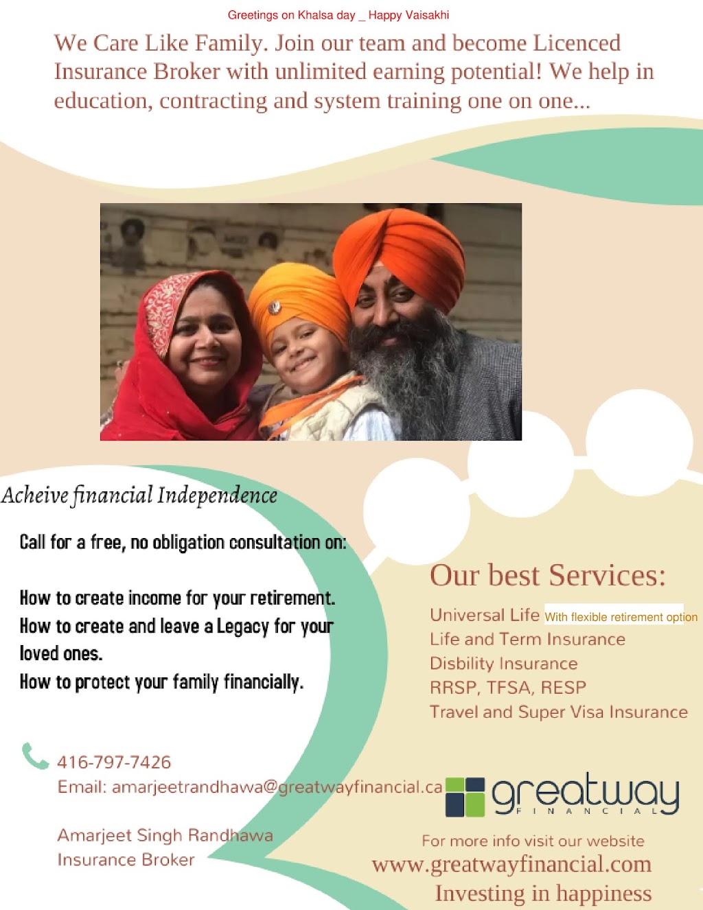 Amarjeet Singh, Insurance Broker, Brampton, ON | Monkton Cir, Brampton, ON L6Y 0X1, Canada | Phone: (416) 797-7426