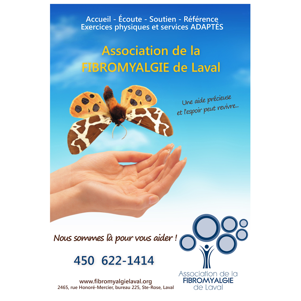 Association Fibromyalgie Laval | 2465 Rue Honoré Mercier bureau 225, Laval, QC H7L 2S9, Canada | Phone: (450) 622-1414