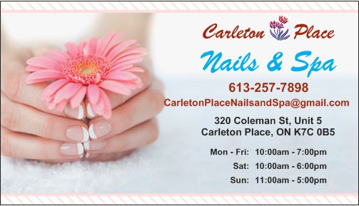 Carleton Place Nails & Spa | 320 Coleman St #5, Carleton Place, ON K7C 0B5, Canada | Phone: (613) 257-7898