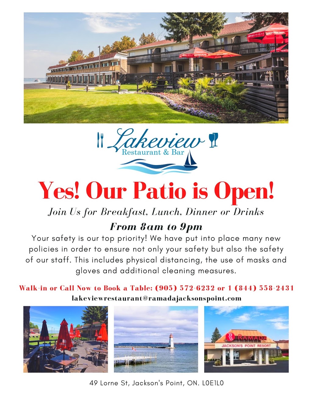 Lakeview Restaurant & Bar | 49A Lorne St, Jacksons Point, ON L0E 1L0, Canada | Phone: (416) 479-7727