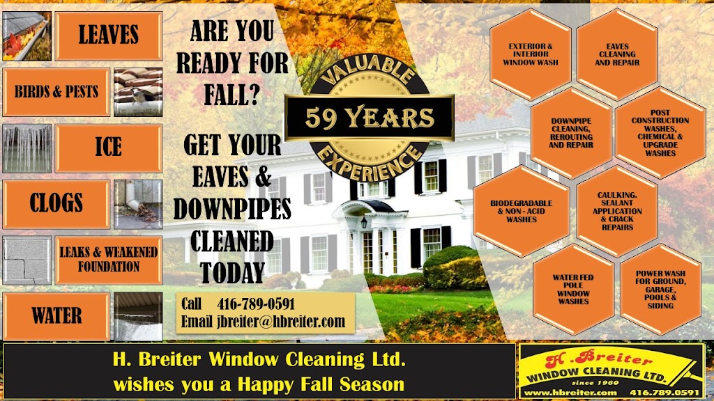 H Breiter Window Cleaning Ltd. | 12 Bentworth Ave, North York, ON M6A 1P3, Canada | Phone: (416) 789-0591