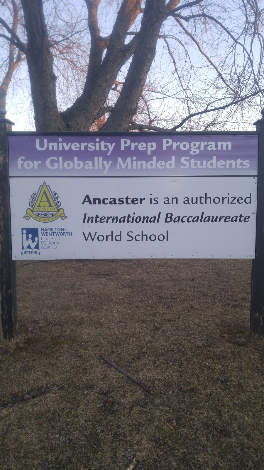 Ancaster High School | 374 Jerseyville Rd W, Ancaster, ON L9G 3K8, Canada | Phone: (905) 648-4468